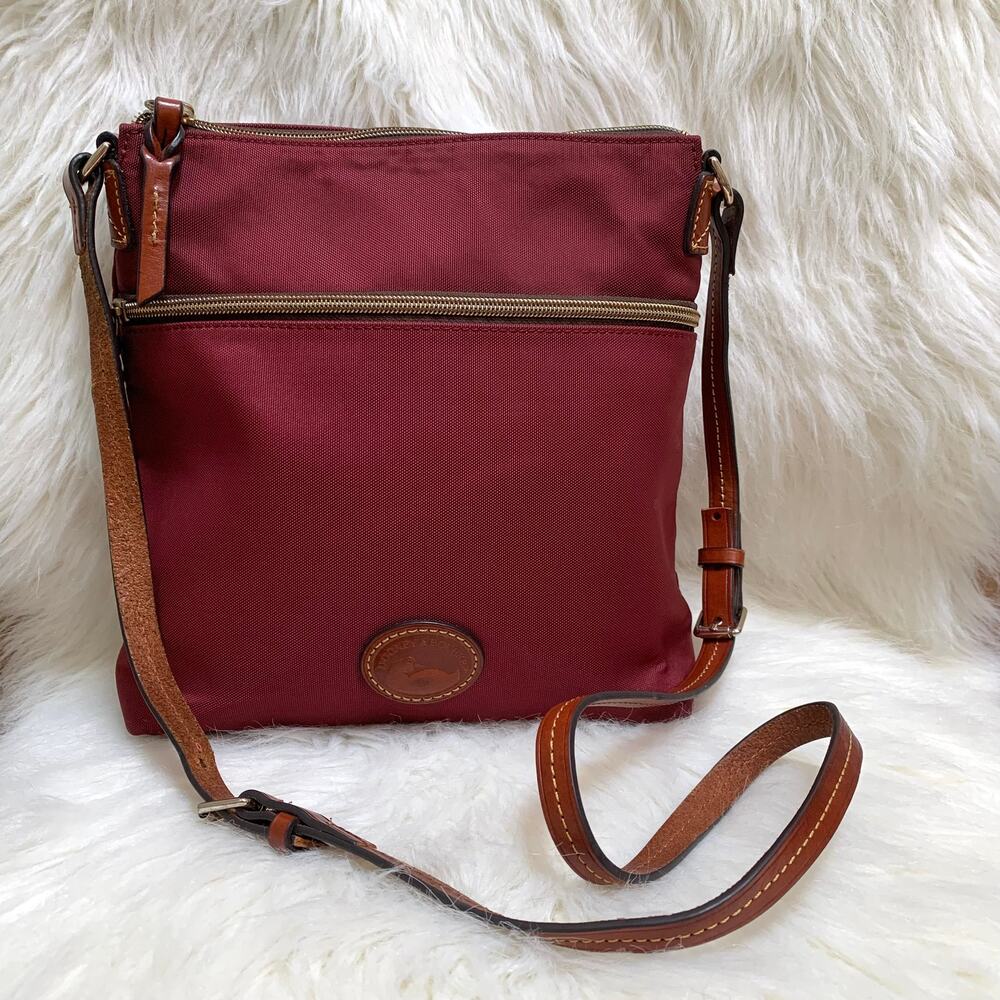 DOONEY and BOURKE Vintage Maroon Nylon Canvas N/S Convertible XBody